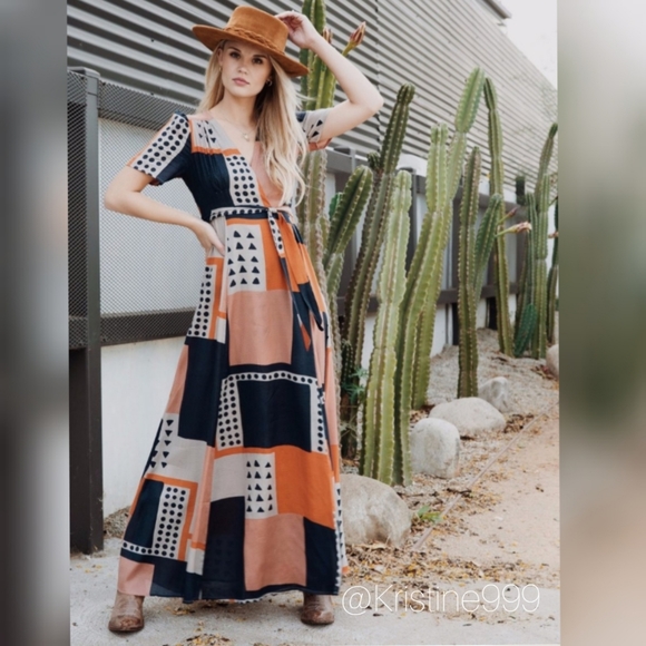 Anthropologie The Odells Wrap Maxi Dress - Picture 2 of 9